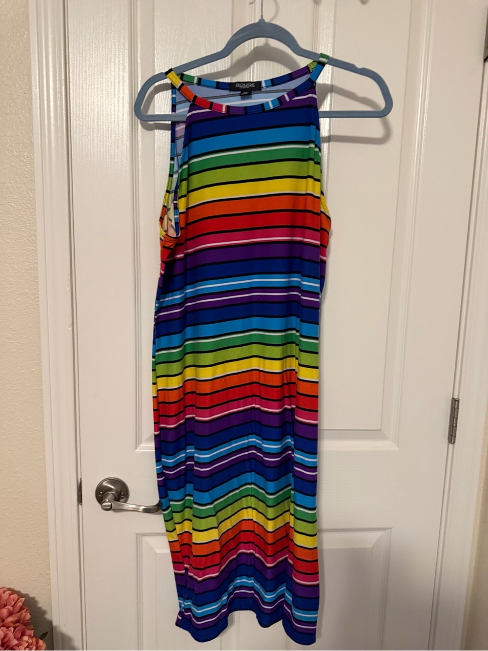Rouge! Rainbow Striped Midi Dress